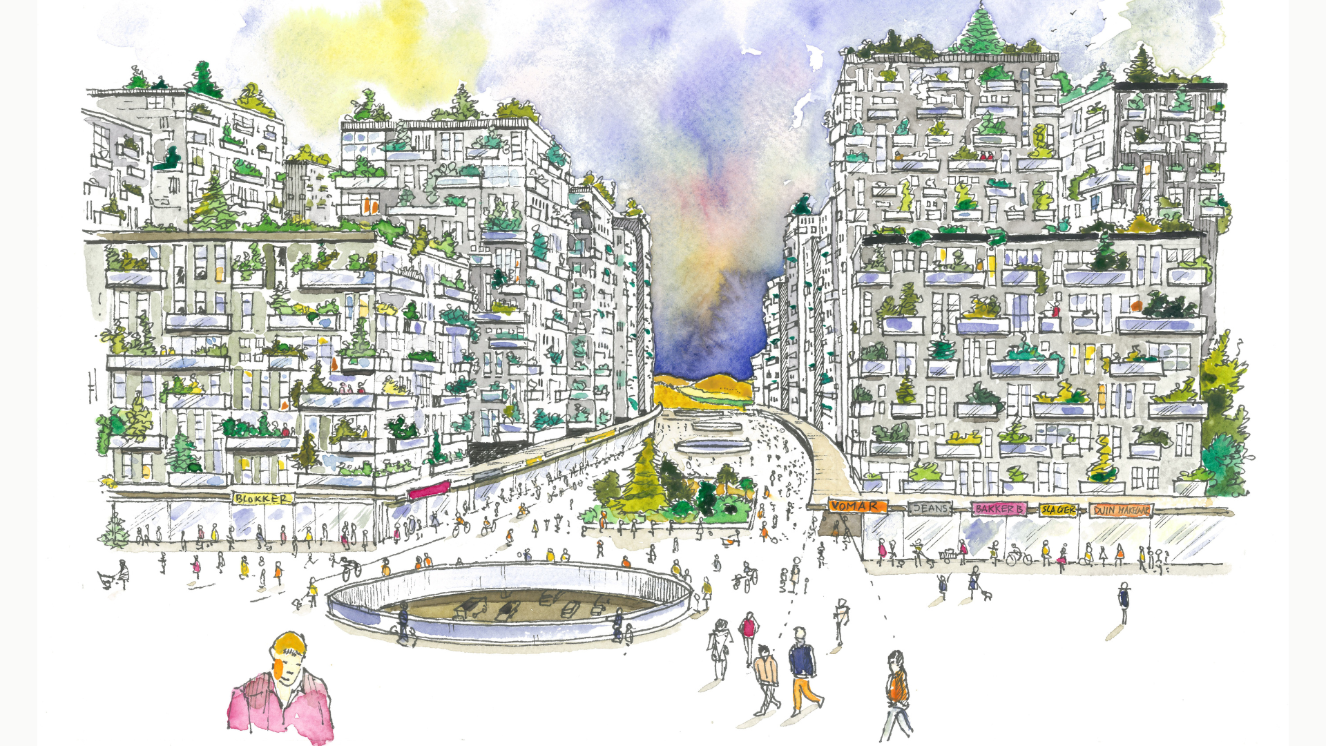 Schets voor Havenstad IJpoort. Beeld Pieter van Duijn