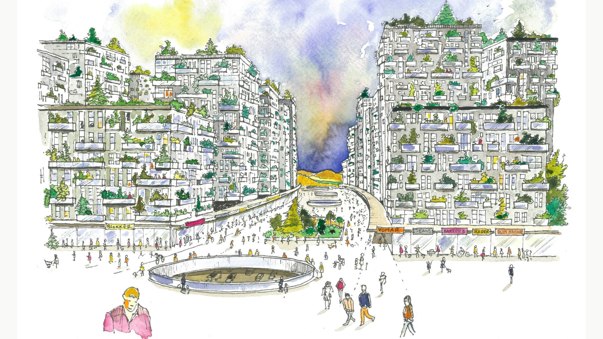 Schets voor Havenstad IJpoort. Beeld Pieter van Duijn