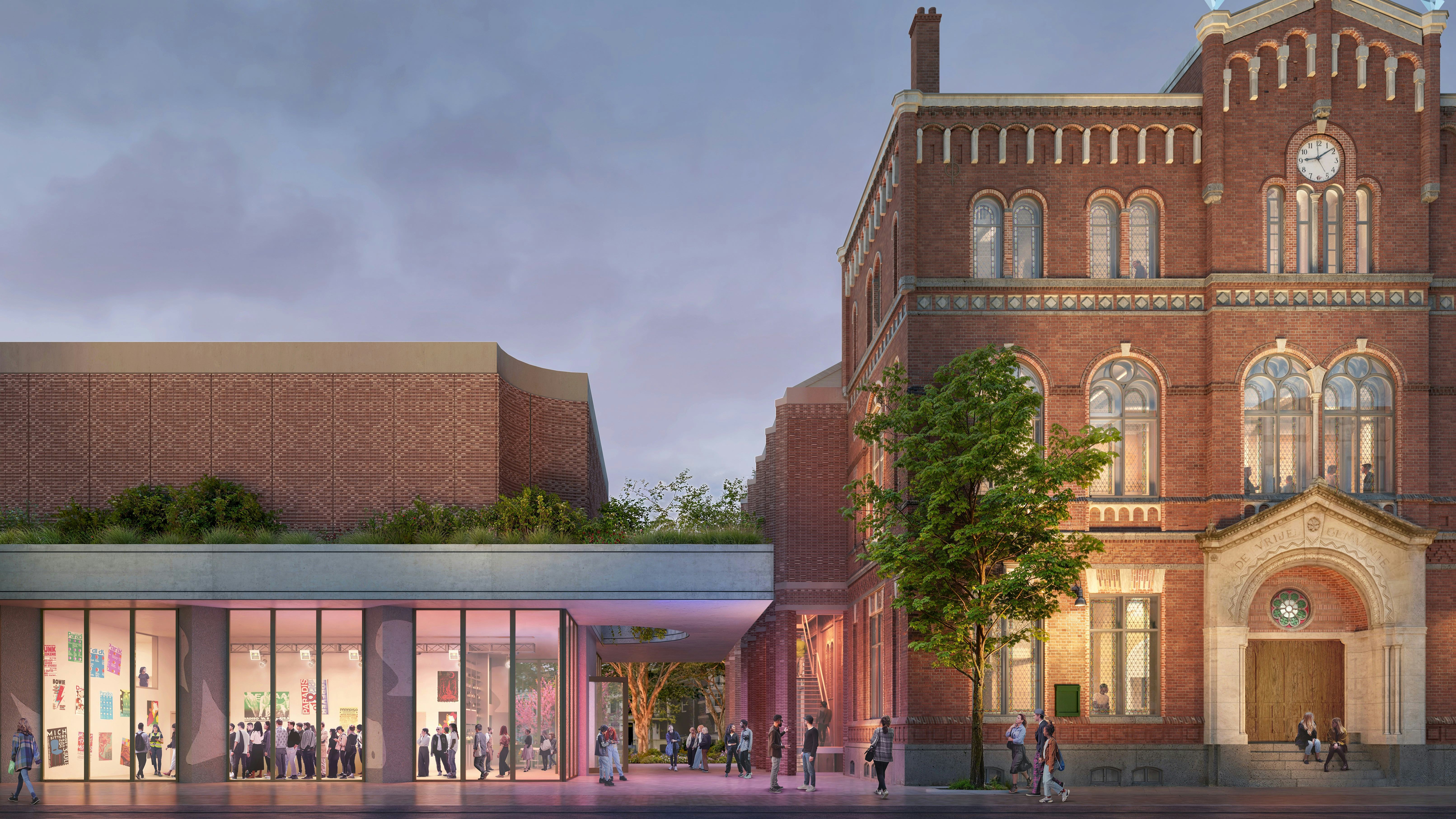 Impressie van Paradiso en nieuwbouw. Beeld Team Civic