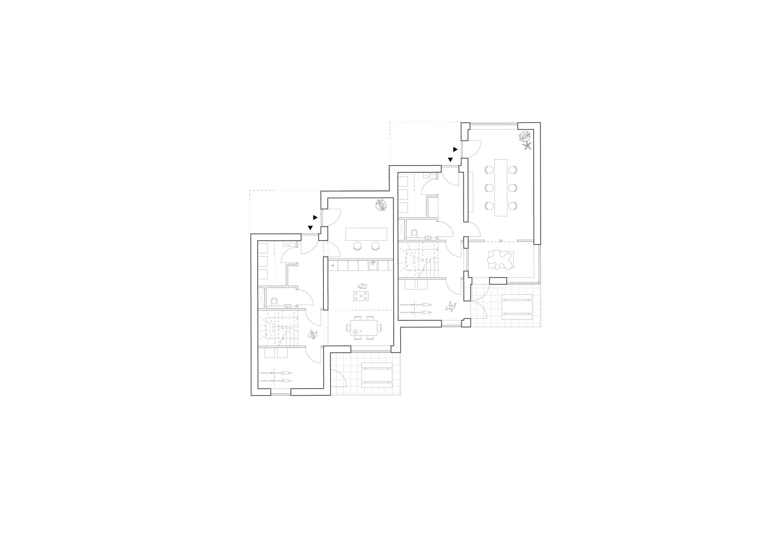Begane grond, geschakelde woningen