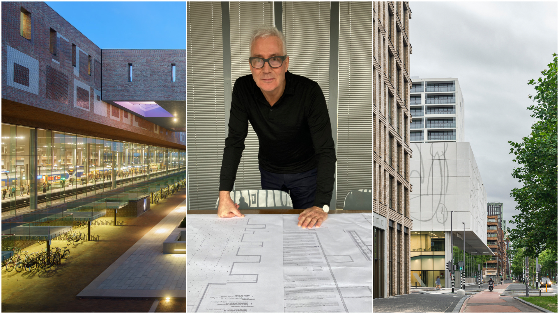 V.l.n.r. OVT Station Breda. Beeld René de Wit. Koen van Velsen. Beeld Steven van der Heijden. Sport- en woongebouw Huis op Zuid Rotterdam. Beeld Sebastian van Damme