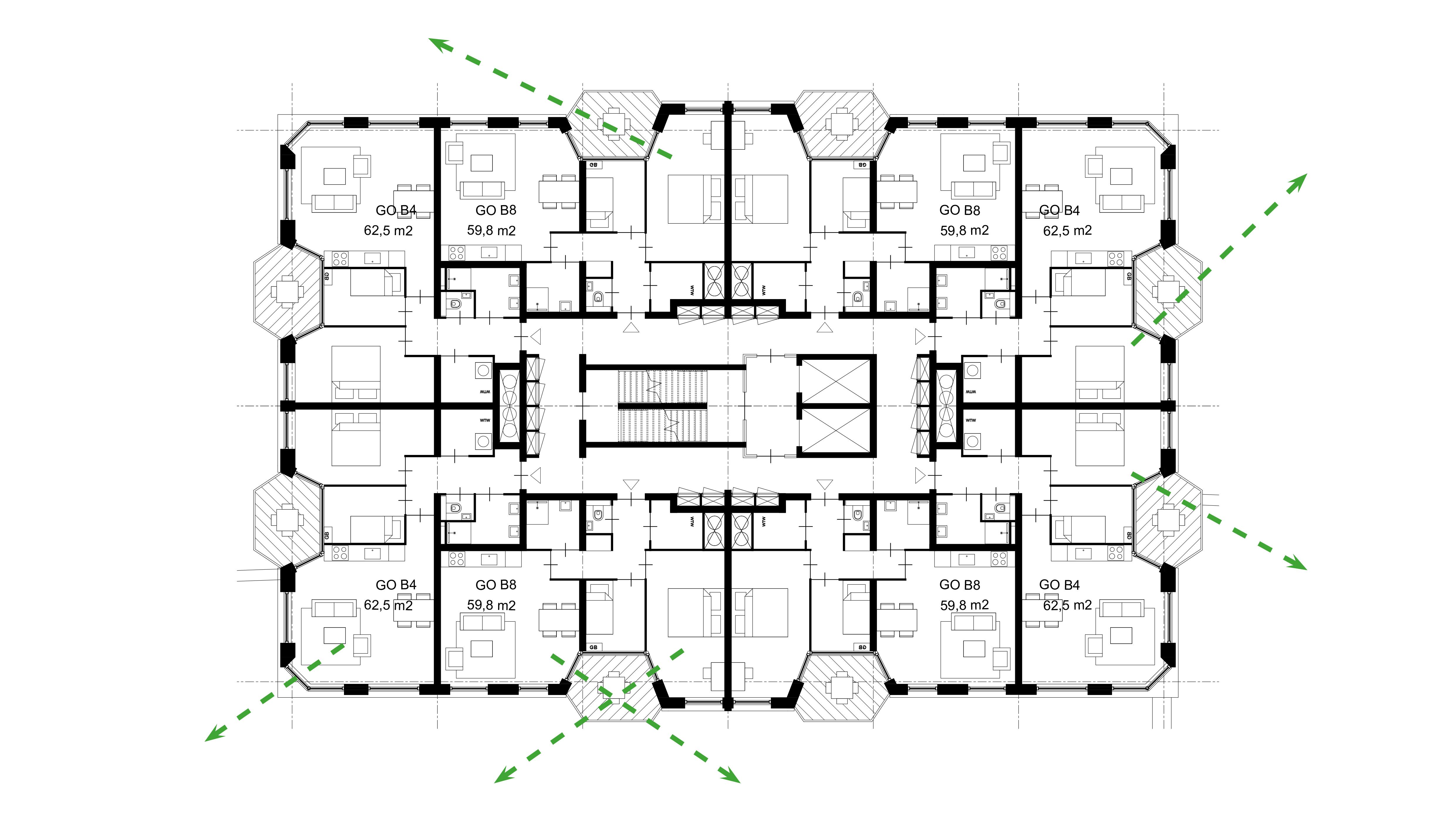 Plattegrond tiende verdieping. Beeld Bureau van Eig