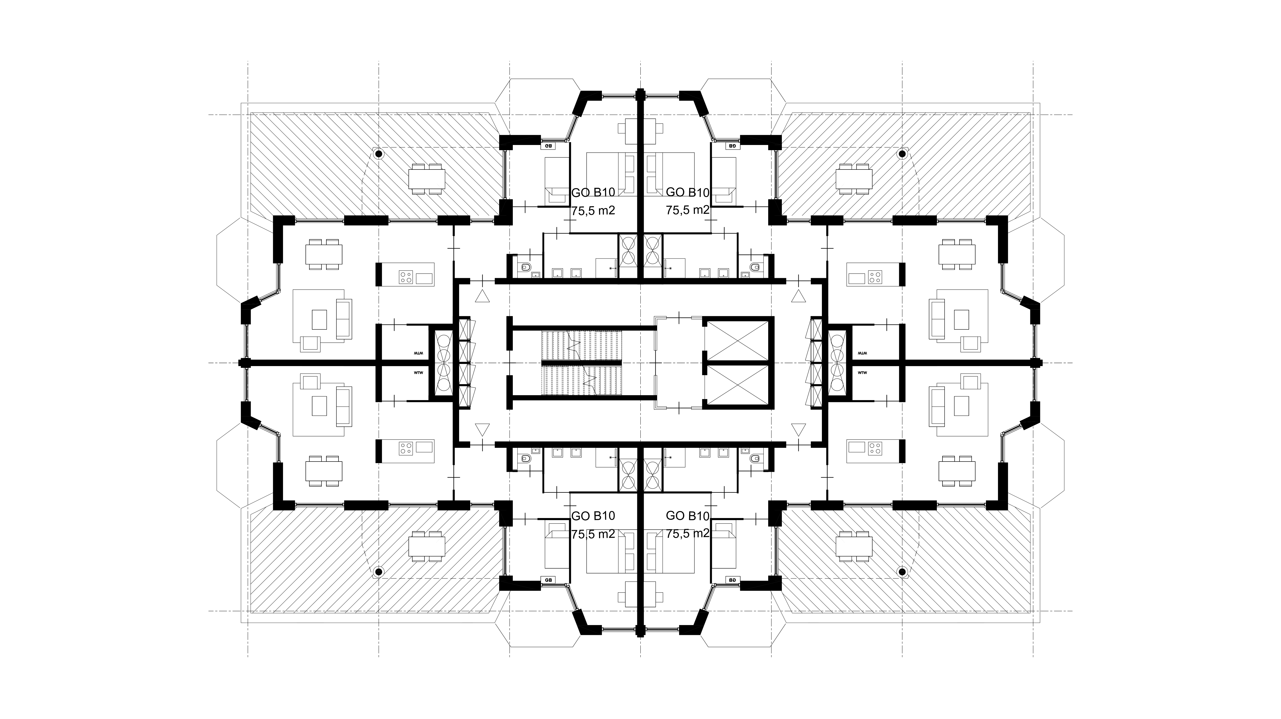 Plattegrond zestiende verdieping. Beeld Bureau van Eig