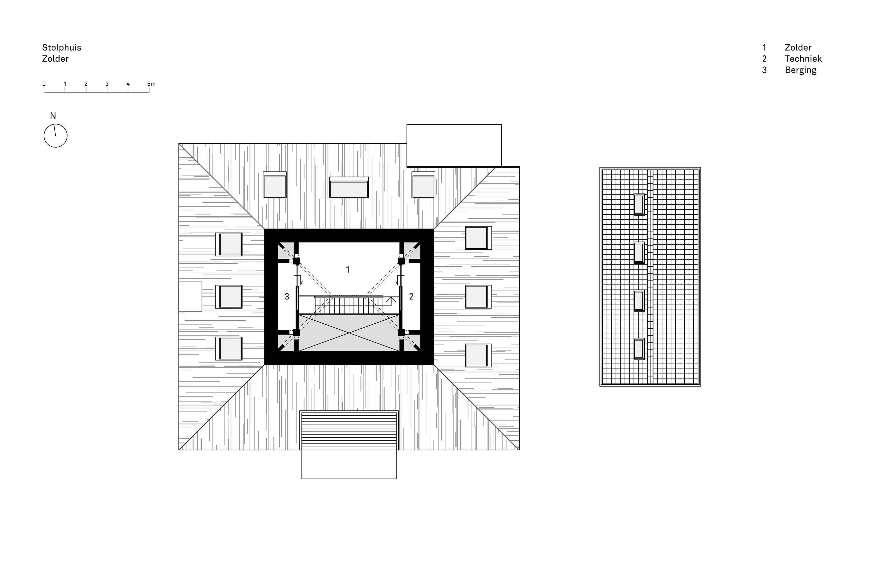Plattegrond zolder. Beeld Snitker/Borst Architects