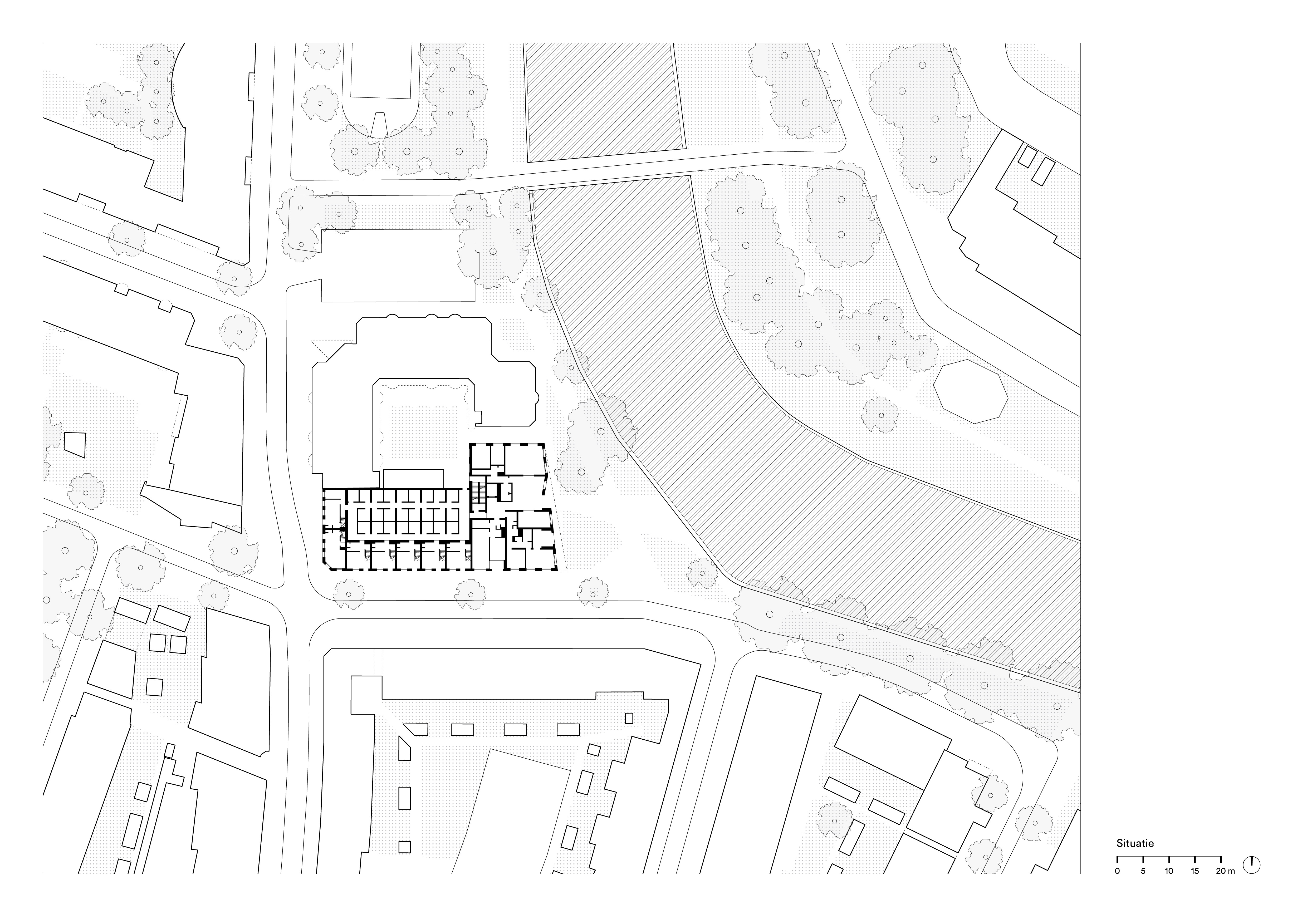 Situatietekening. Beeld van Bergen Kolpa Architecten
