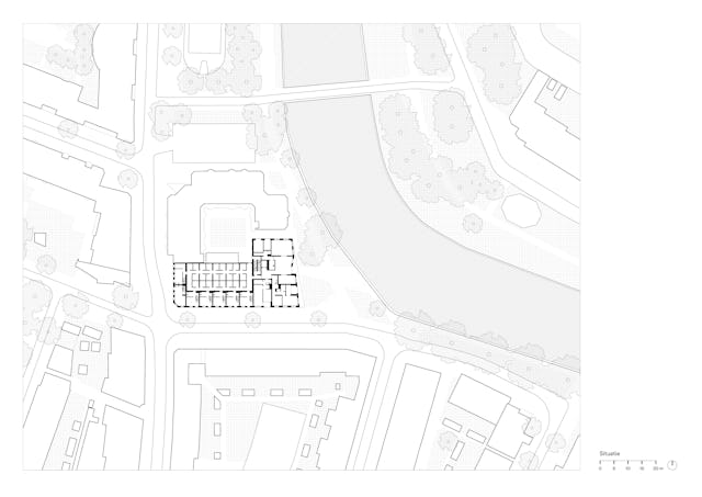 Situatietekening. Beeld van Bergen Kolpa Architecten