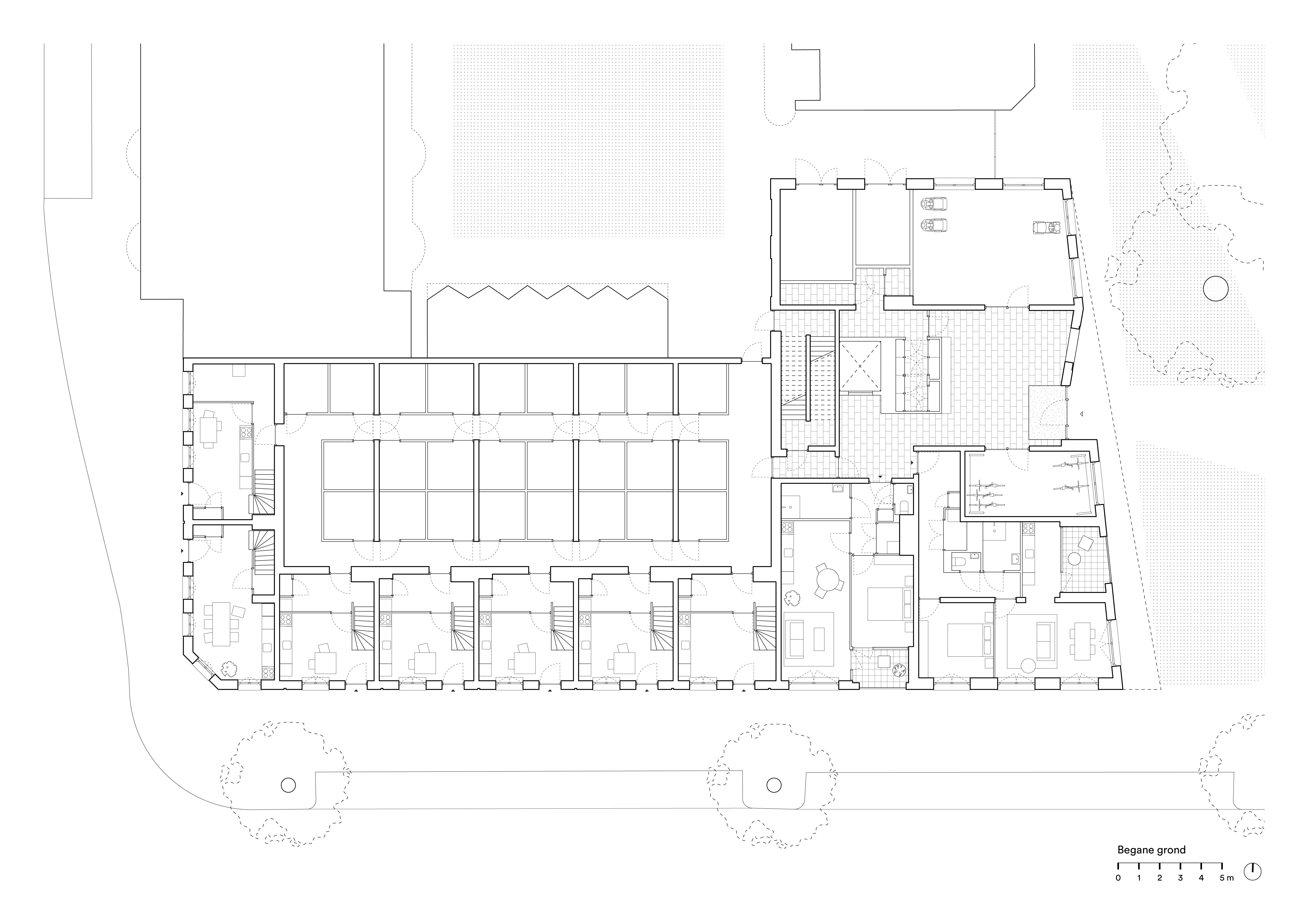 Plattegrond begane grond. Beeld van Bergen Kolpa Architecten