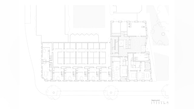 Plattegrond begane grond. Beeld van Bergen Kolpa Architecten