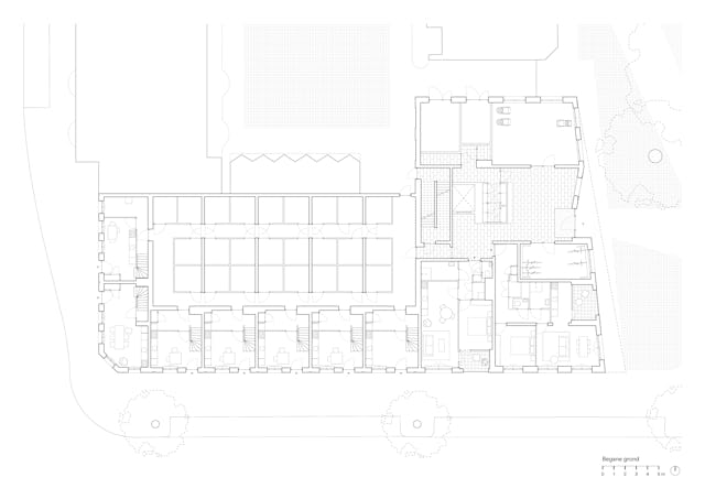 Plattegrond begane grond. Beeld van Bergen Kolpa Architecten