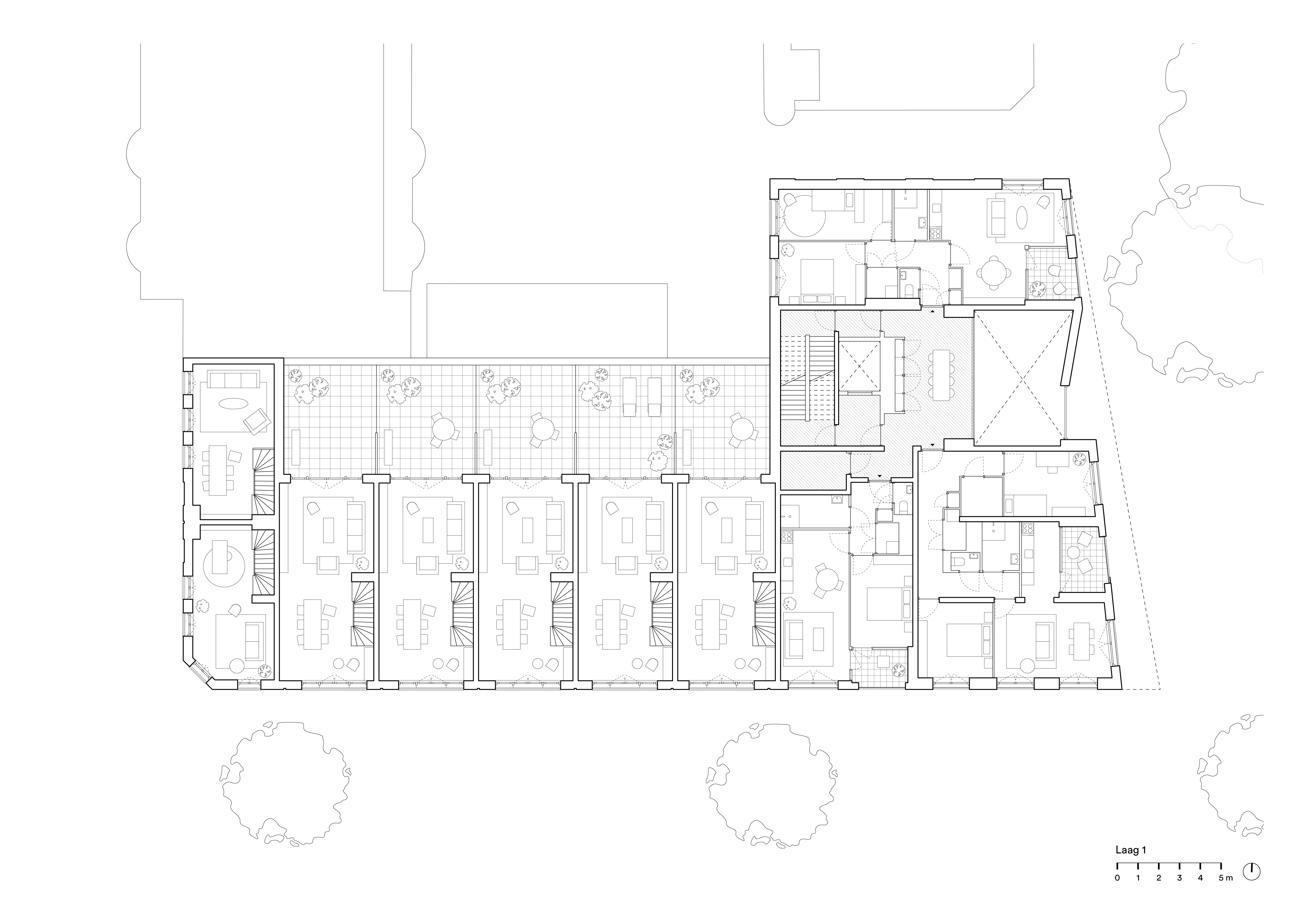 Plattegrond eerste verdieping. Beeld van Bergen Kolpa Architecten