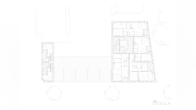 Plattegrond derde verdieping. Beeld van Bergen Kolpa Architecten