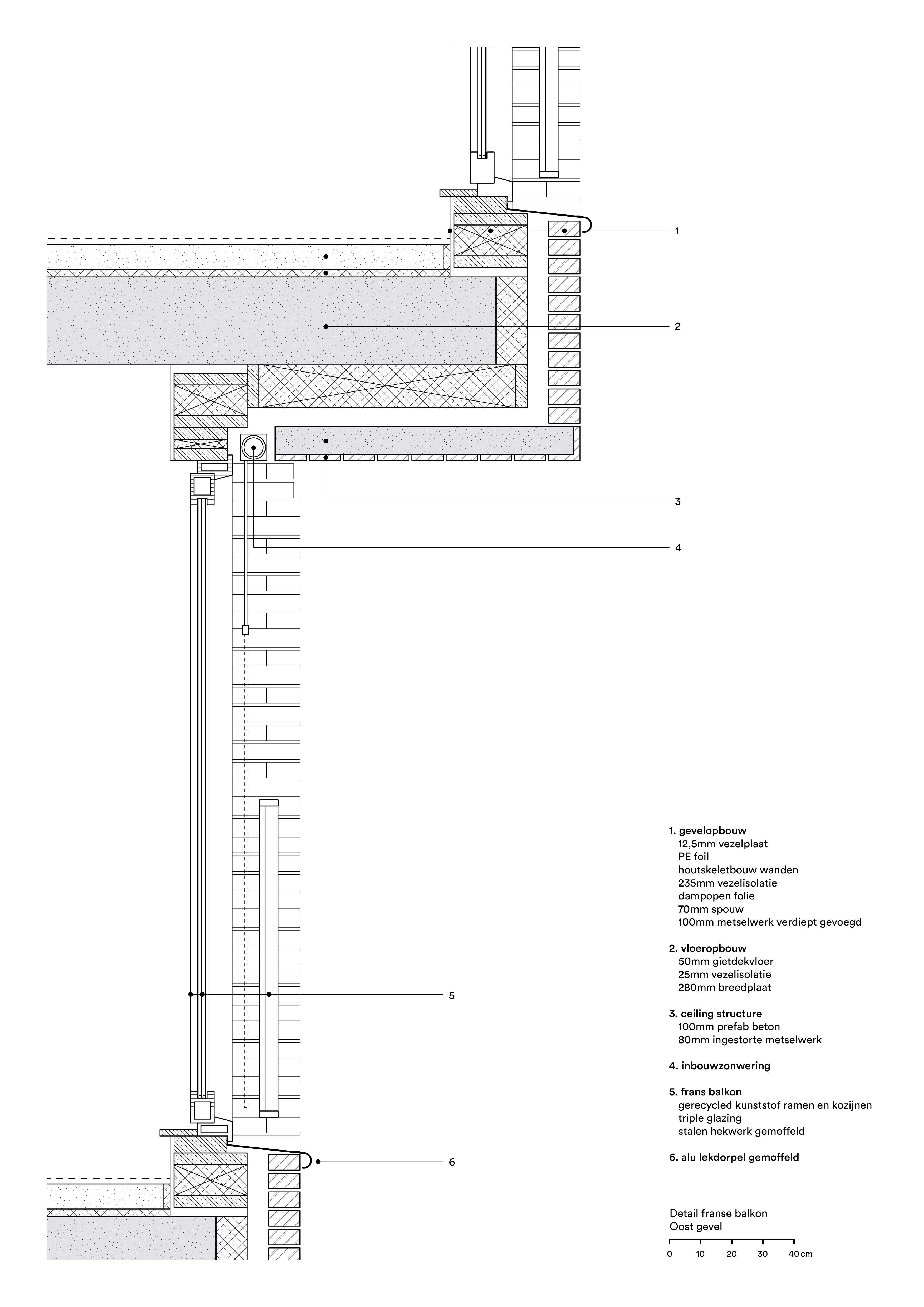Detail Franse balkon. Beeld van Bergen Kolpa Architecten