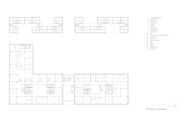 Plattegrond eerste verdieping. Beeld DP6 architectuurstudio