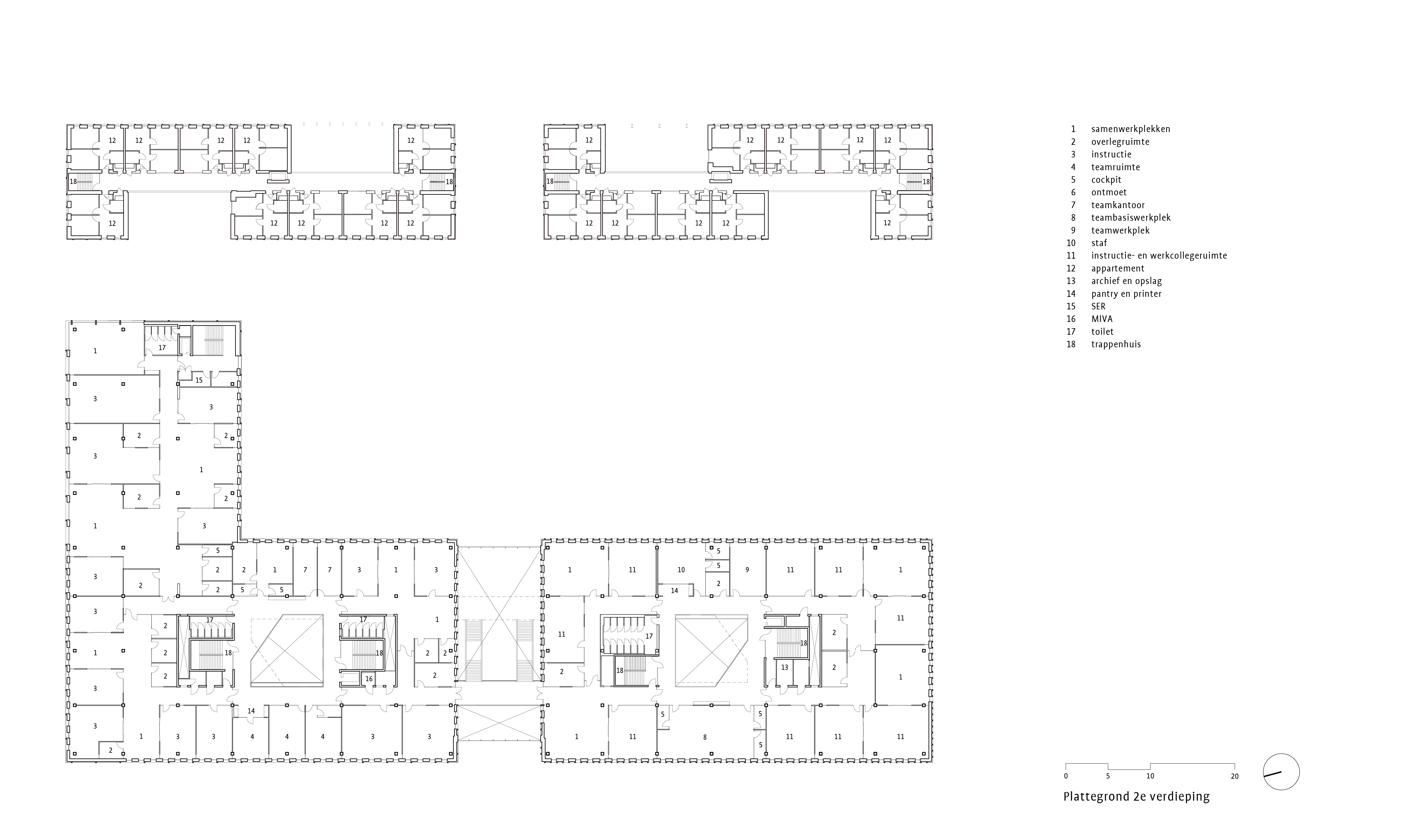 Plattegrond tweede verdieping. Beeld DP6 architectuurstudio