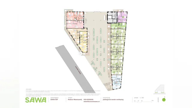 Plattegrond eerste verdieping. Beeld Mei architects and planners
