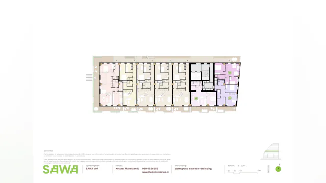 Plattegrond zevende verdieping. Beeld Mei architects and planners