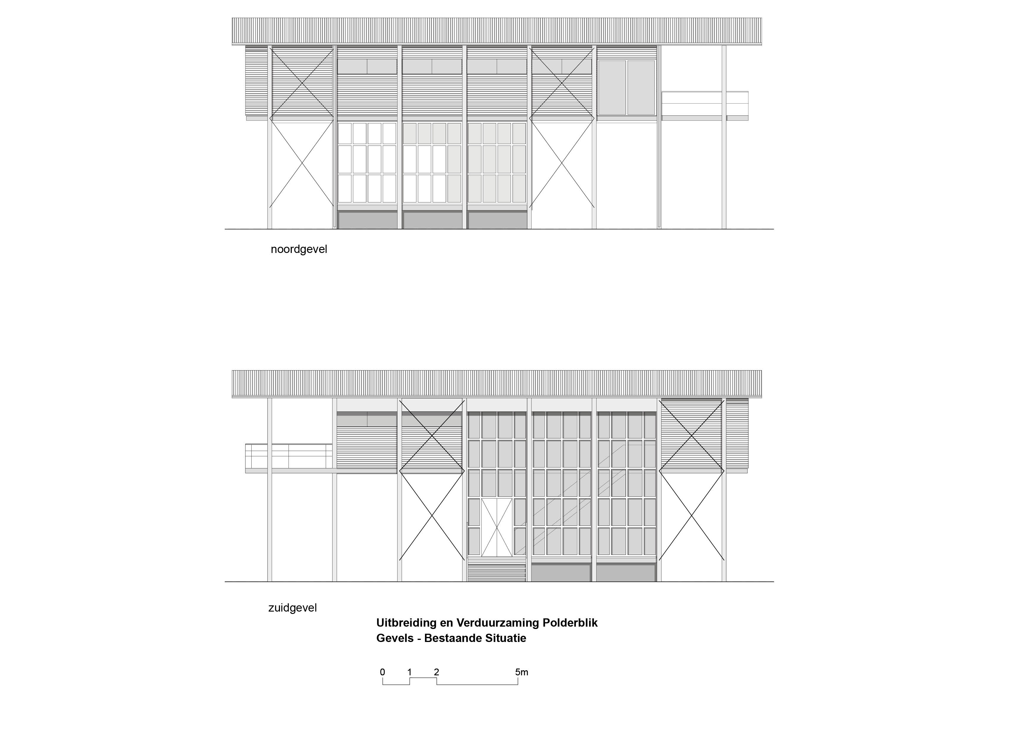 Gevels - bestaande situatie. Beeld Wolter Kroeze Architect