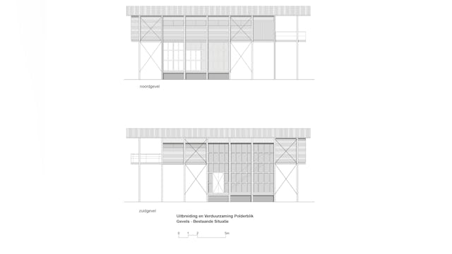 Gevels - bestaande situatie. Beeld Wolter Kroeze Architect