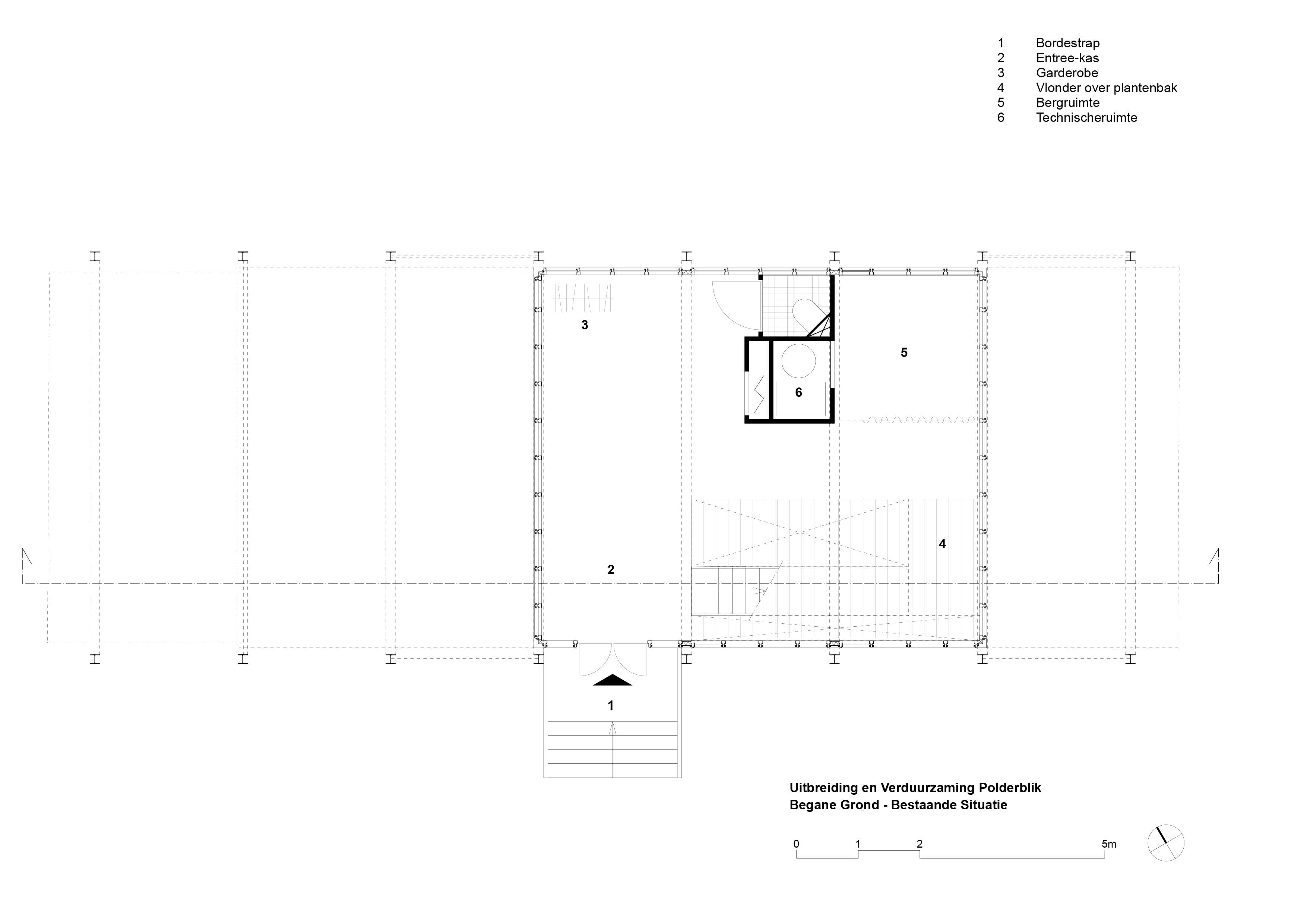 Plattegrond begane grond - bestaande situatie. Beeld Wolter Kroeze Architect