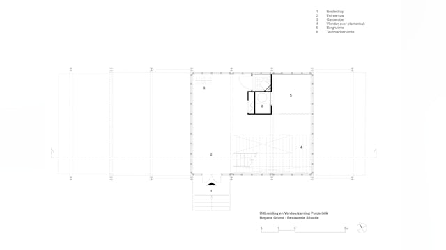 Plattegrond begane grond - bestaande situatie. Beeld Wolter Kroeze Architect