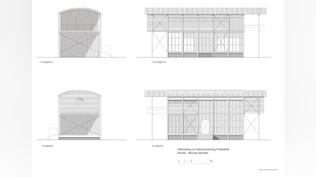 Gevels - nieuwe situatie. Beeld Wolter Kroeze Architect