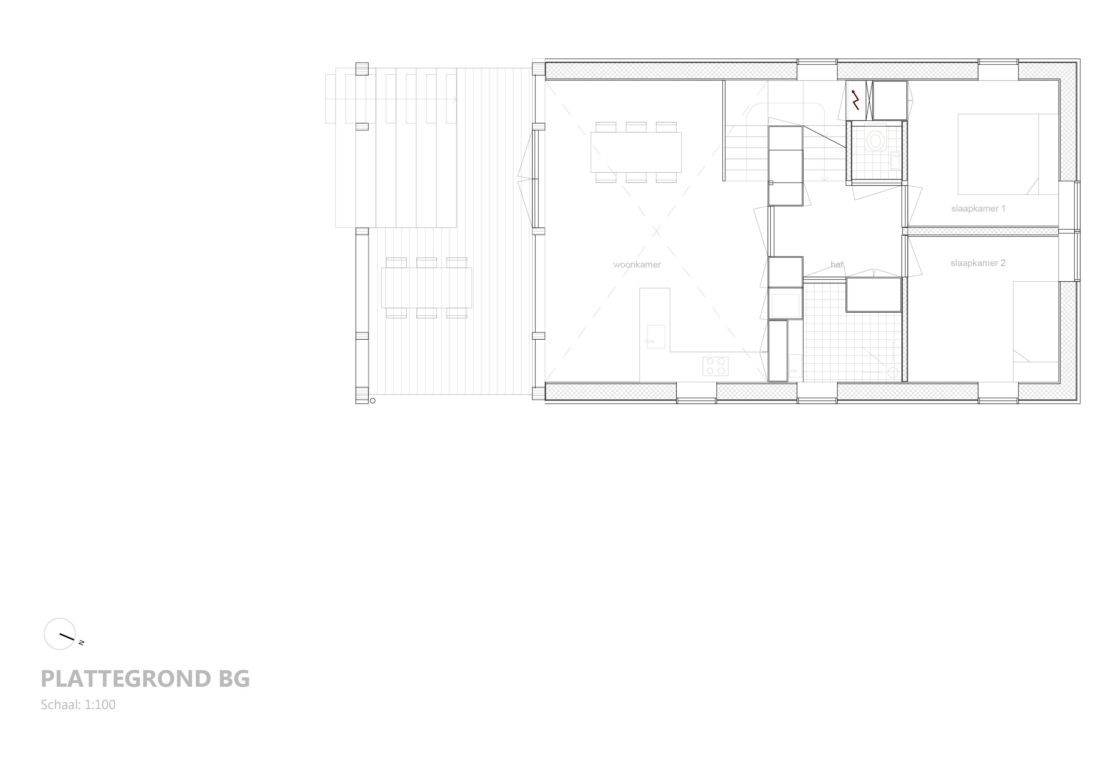Plattegrond begane grond. Beeld Woonpioniers
