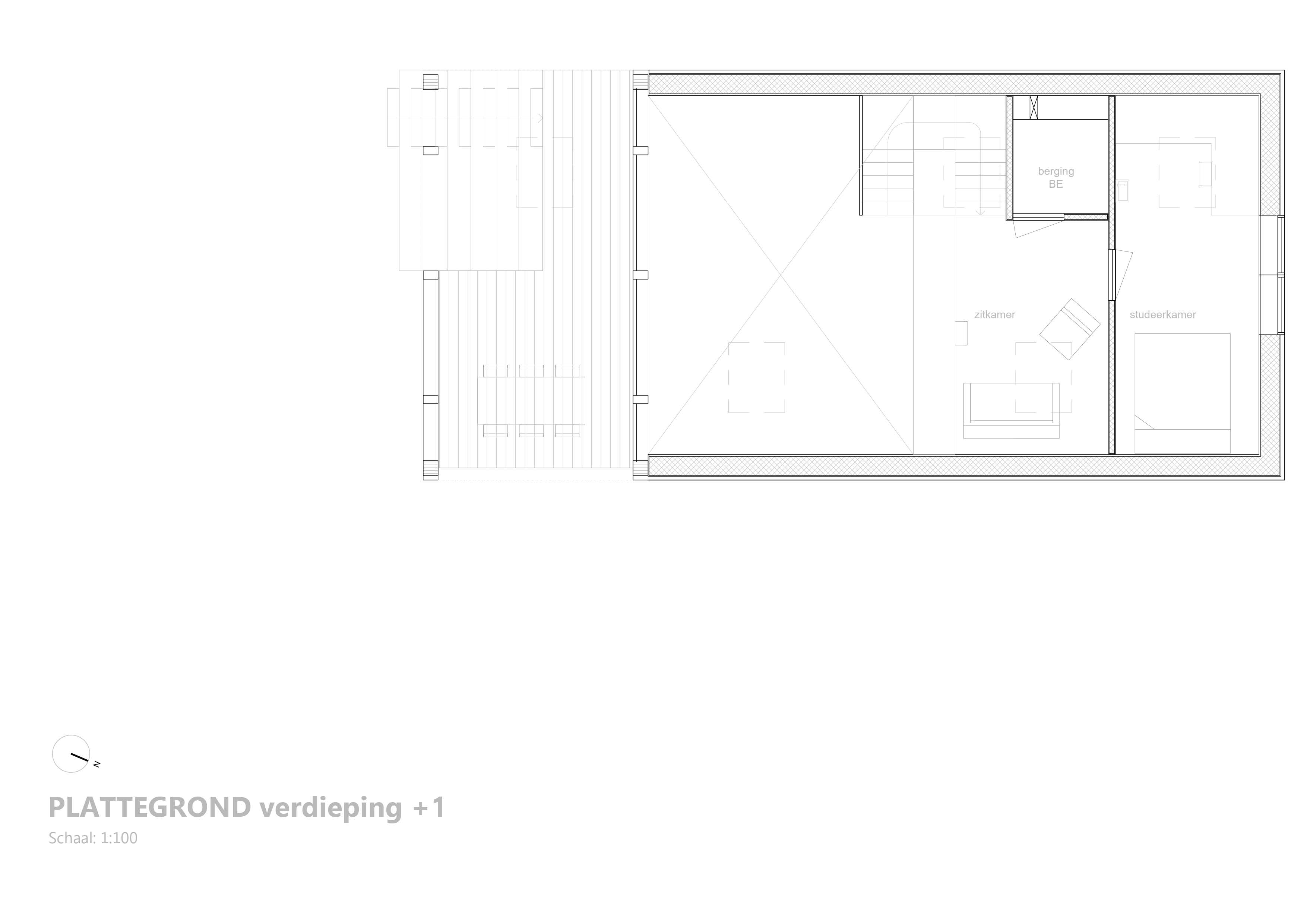 Plattegrond eerste verdieping. Beeld Woonpioniers