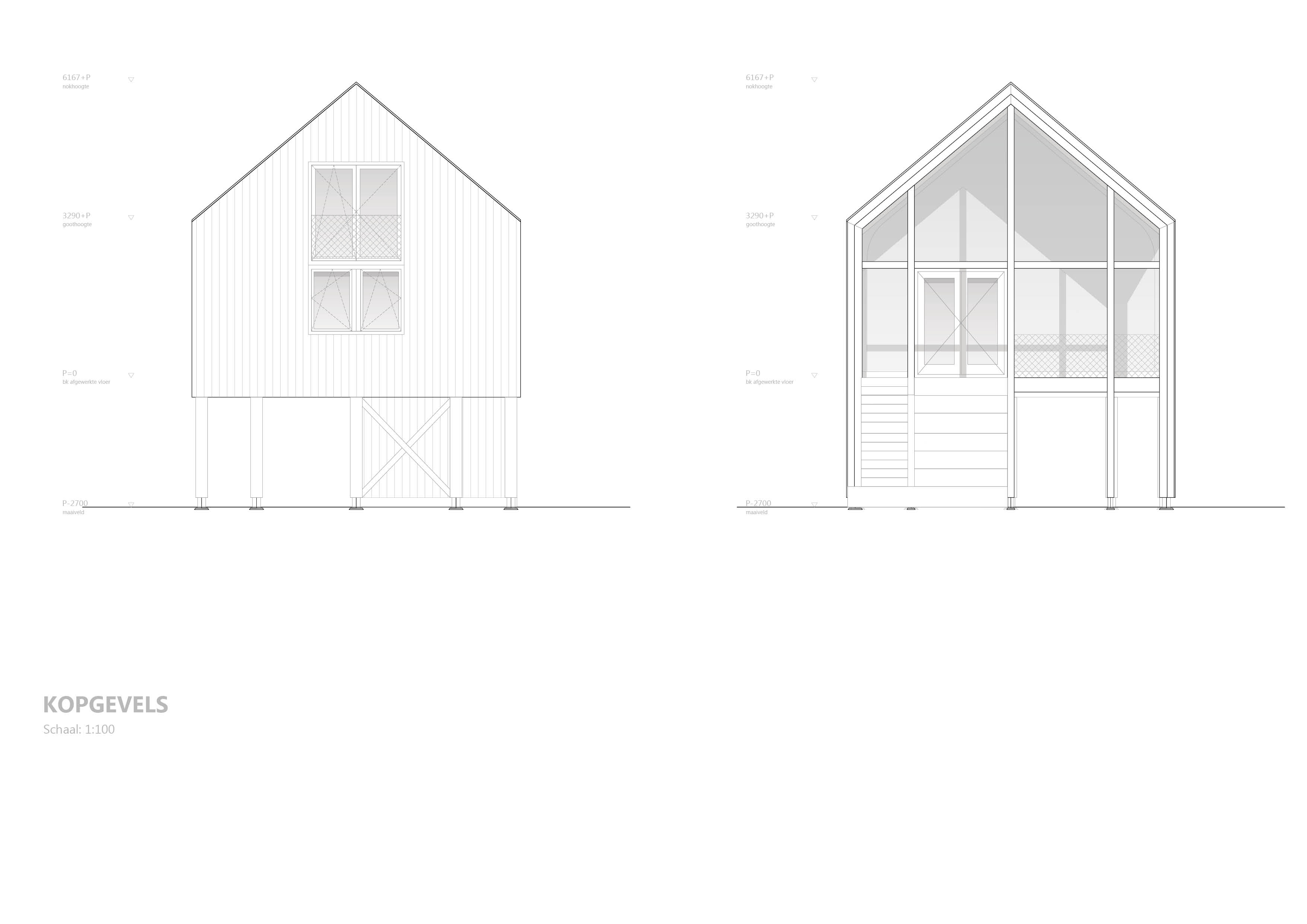 Kopgevels. Beeld Woonpioniers