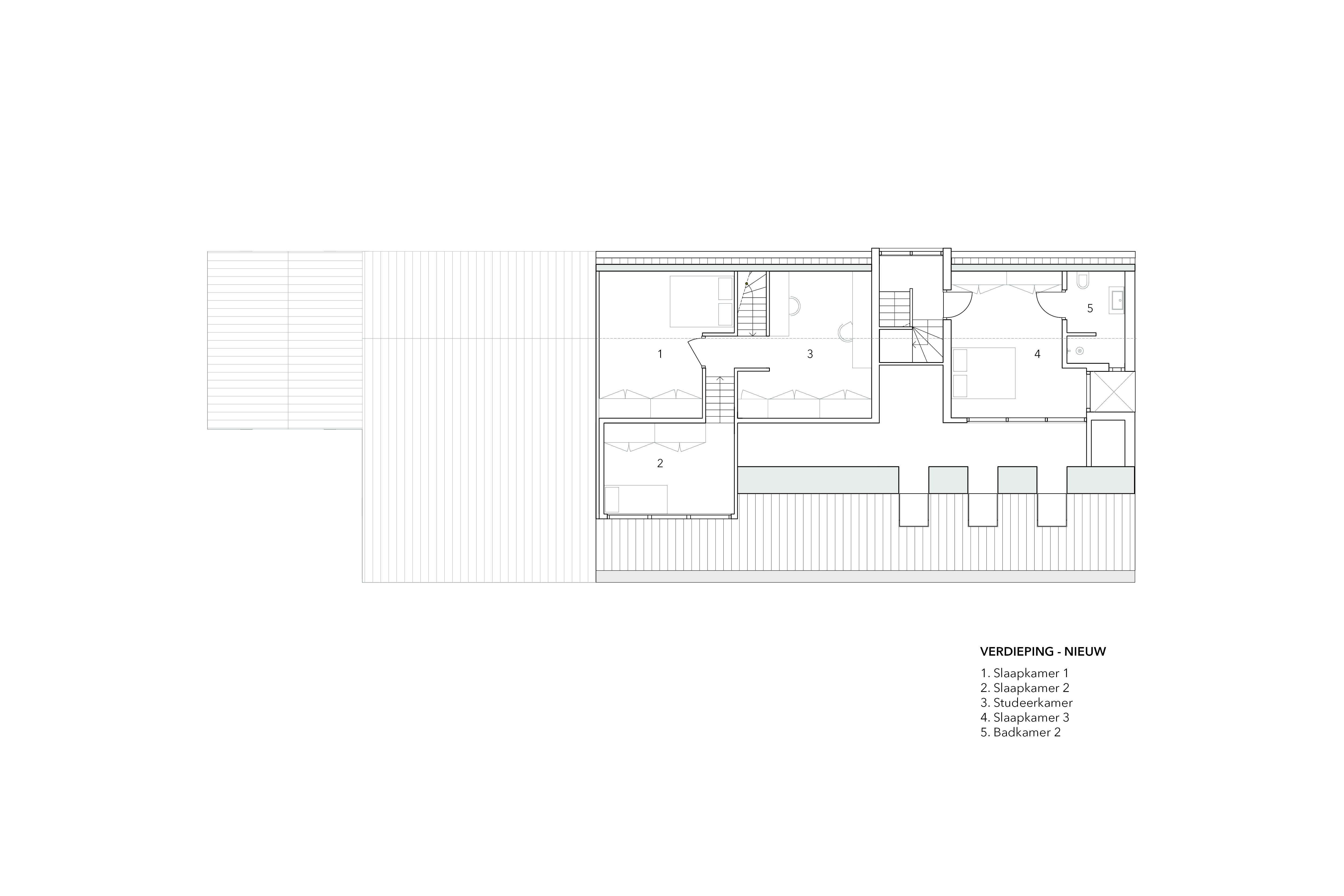Plattegrond eerste verdieping - nieuw. Beeld Brandvries