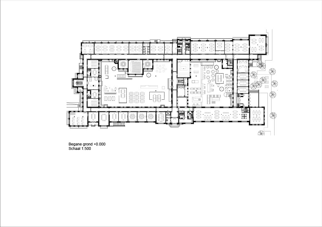 Plattegrond begane grond. Beeld Braaksma & Roos