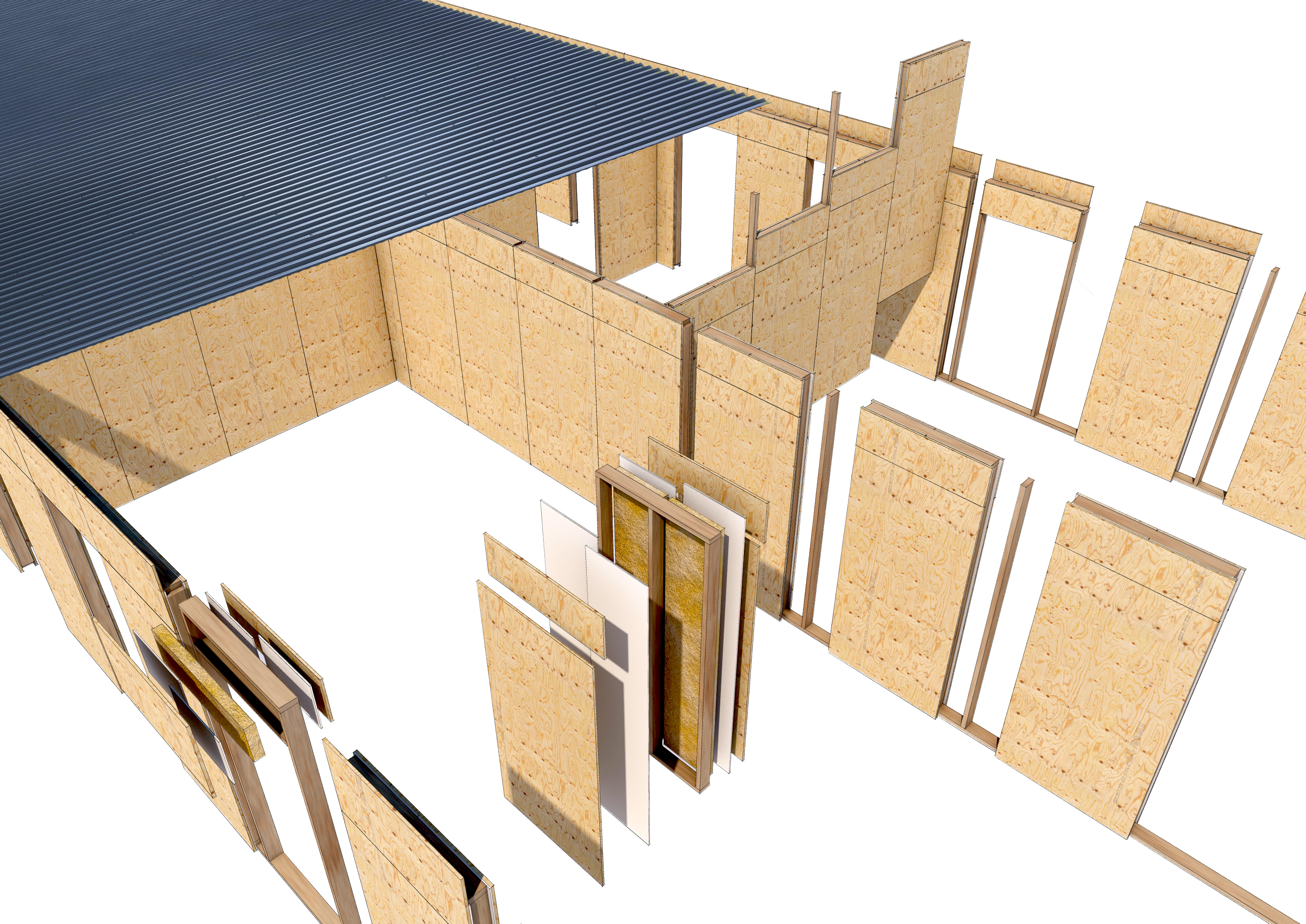 Houtmodules. Beeld Dries Architectuur