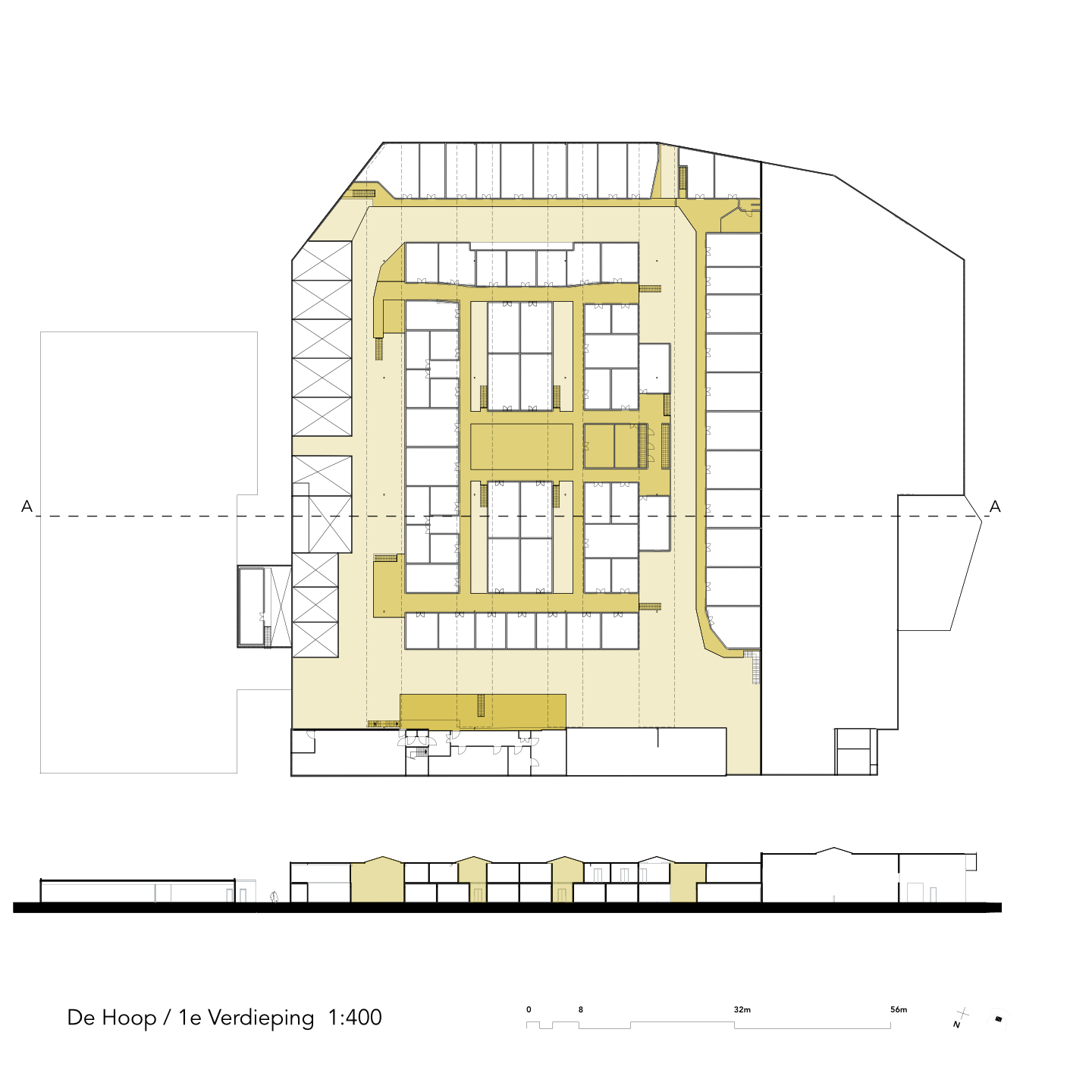 Plattegrond eerste verdieping. Beeld Dries Architectuur
