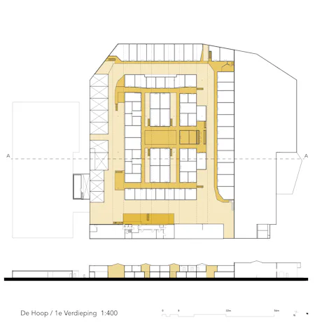 Plattegrond eerste verdieping. Beeld Dries Architectuur