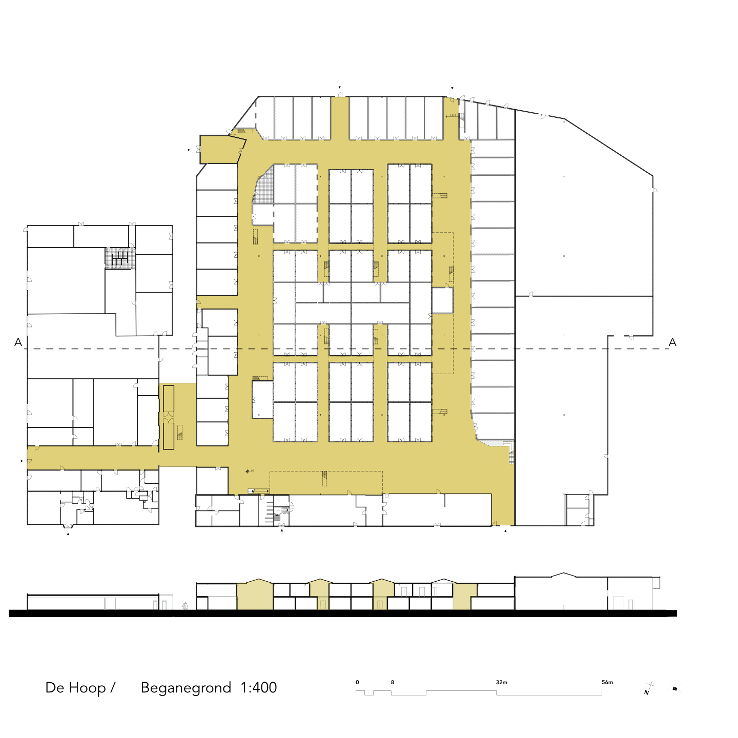 Plattegrond begane grond. Beeld Dries Architectuur