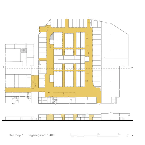 Plattegrond begane grond. Beeld Dries Architectuur