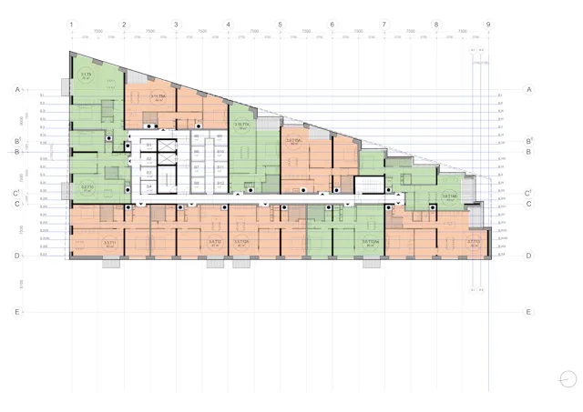 Plattegrond derde verdieping. Beeld TANGRAM Architekten