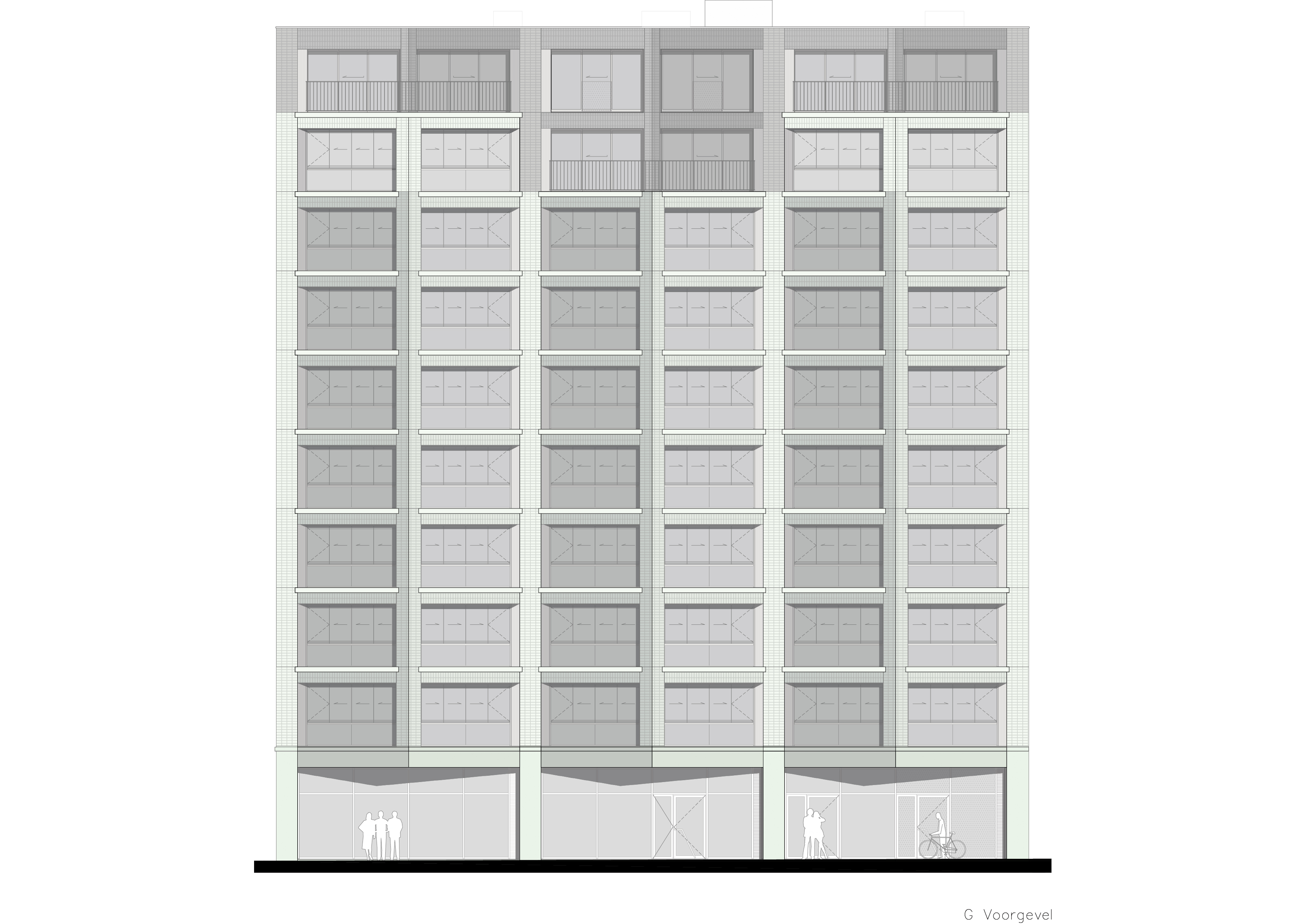 Gevelaanzicht. Beeld B-architecten