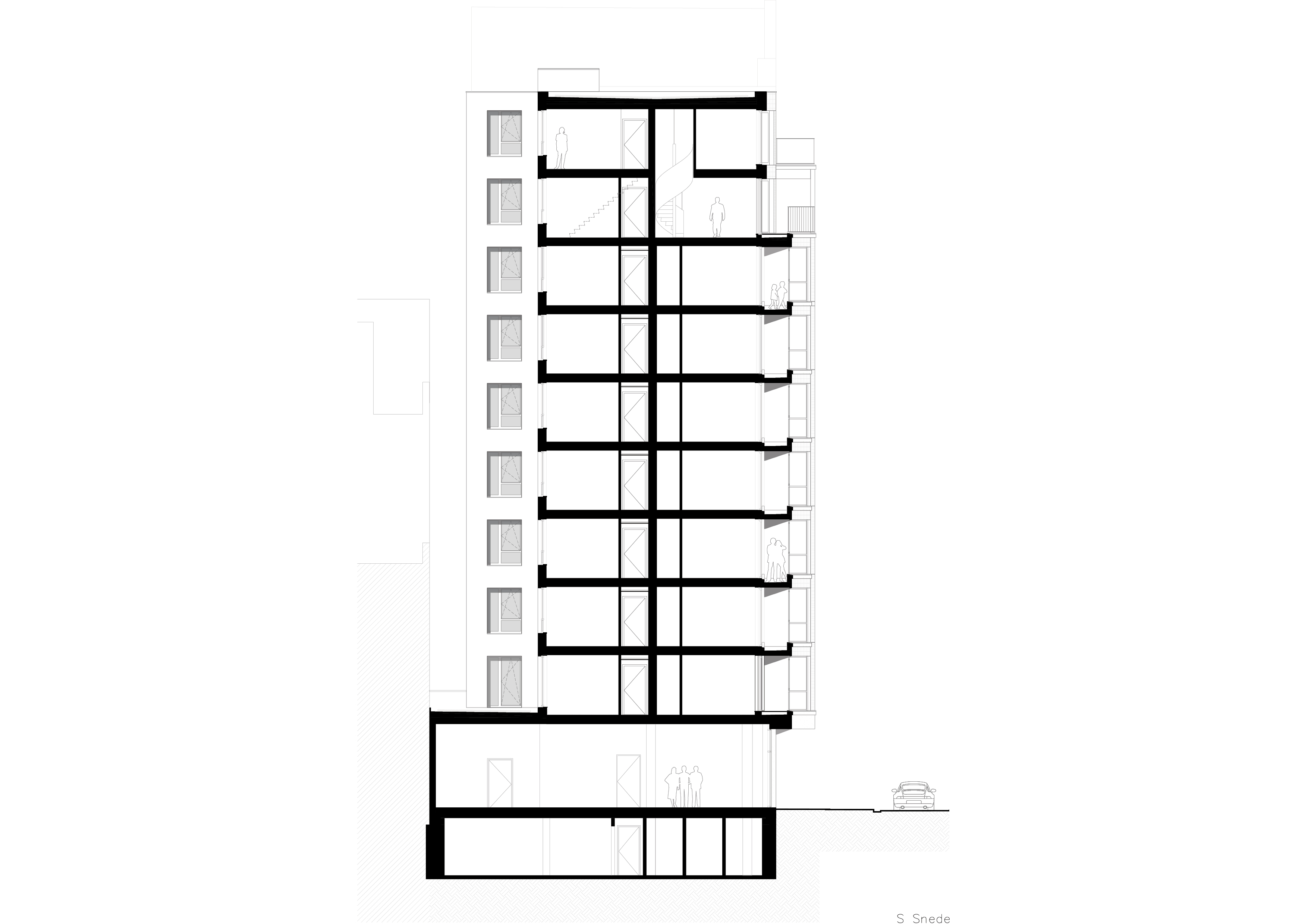 Doorsnede. Beeld B-architecten