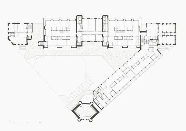 Plattegrond tweede verdieping. Beeld Sergison Bates architects