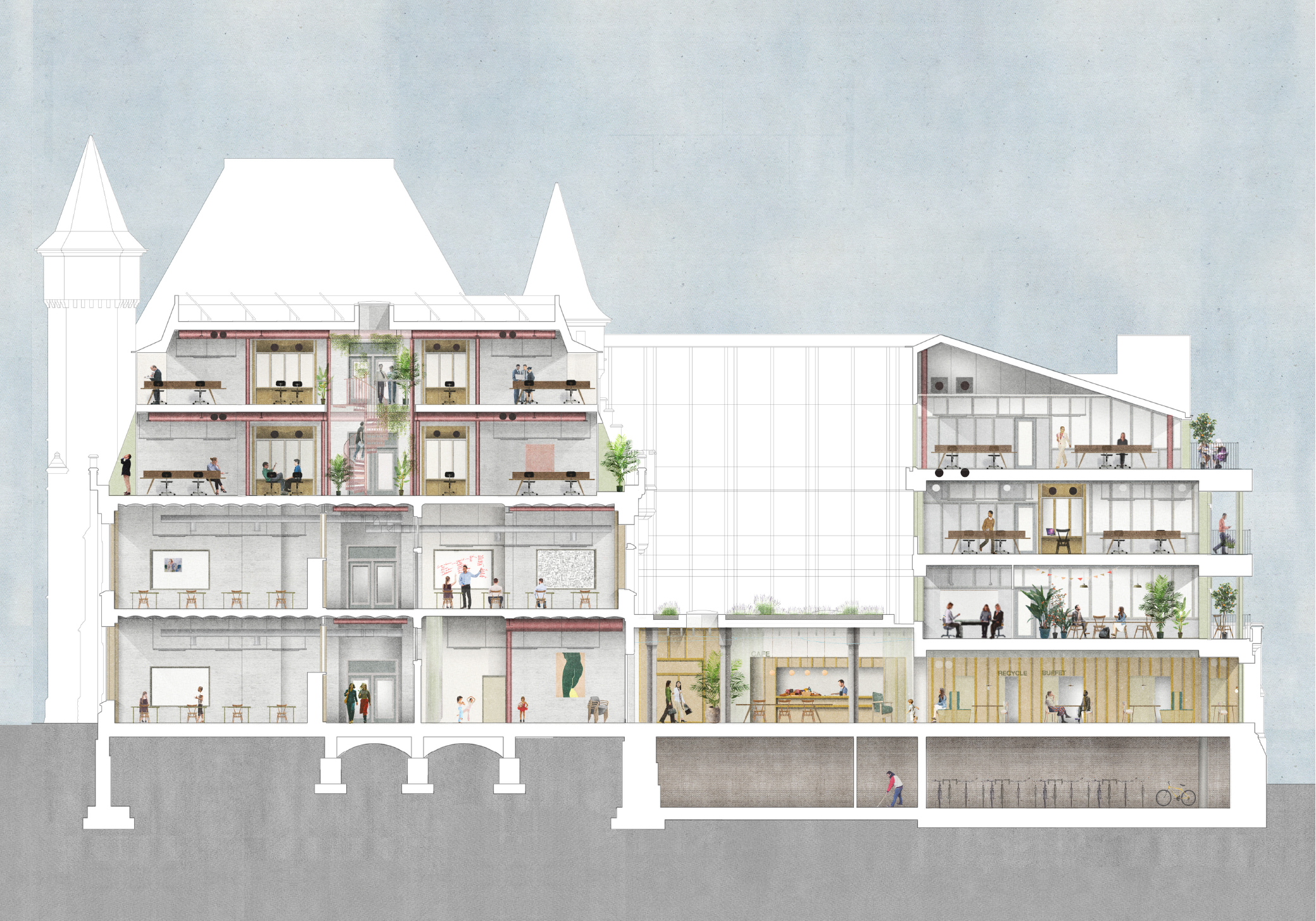 Doorsnede. Beeld Sergison Bates architects