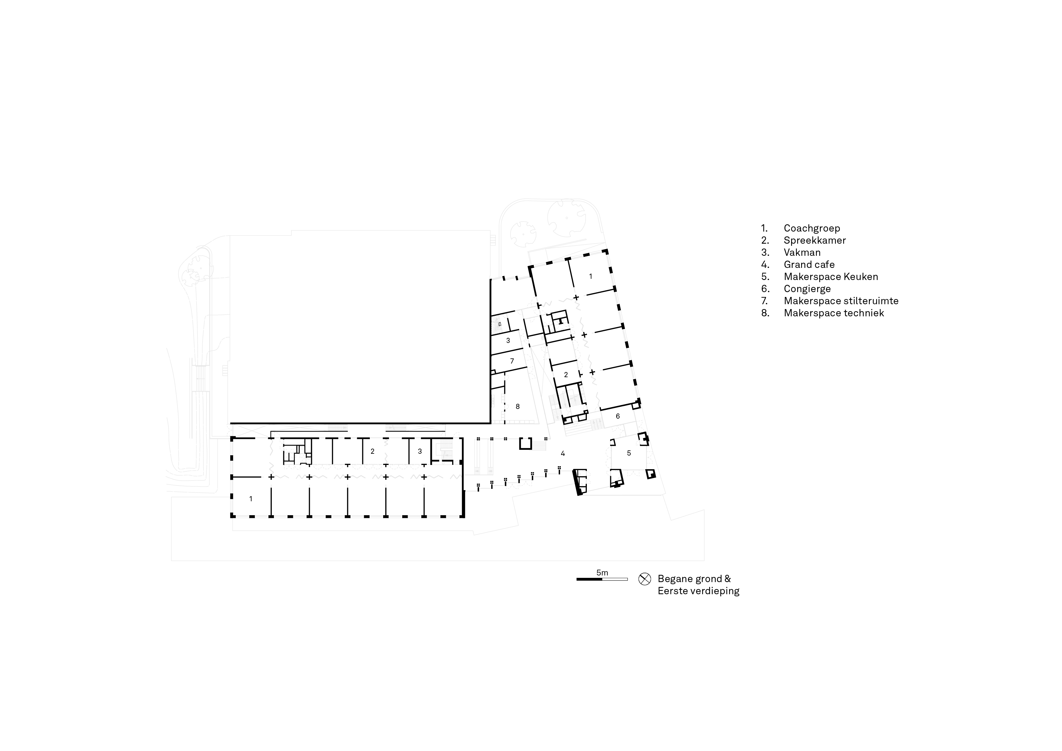 Plattegrond begane grond. Beeld Studio Ard Hoksbergen