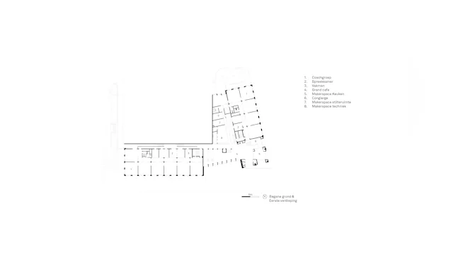Plattegrond begane grond. Beeld Studio Ard Hoksbergen