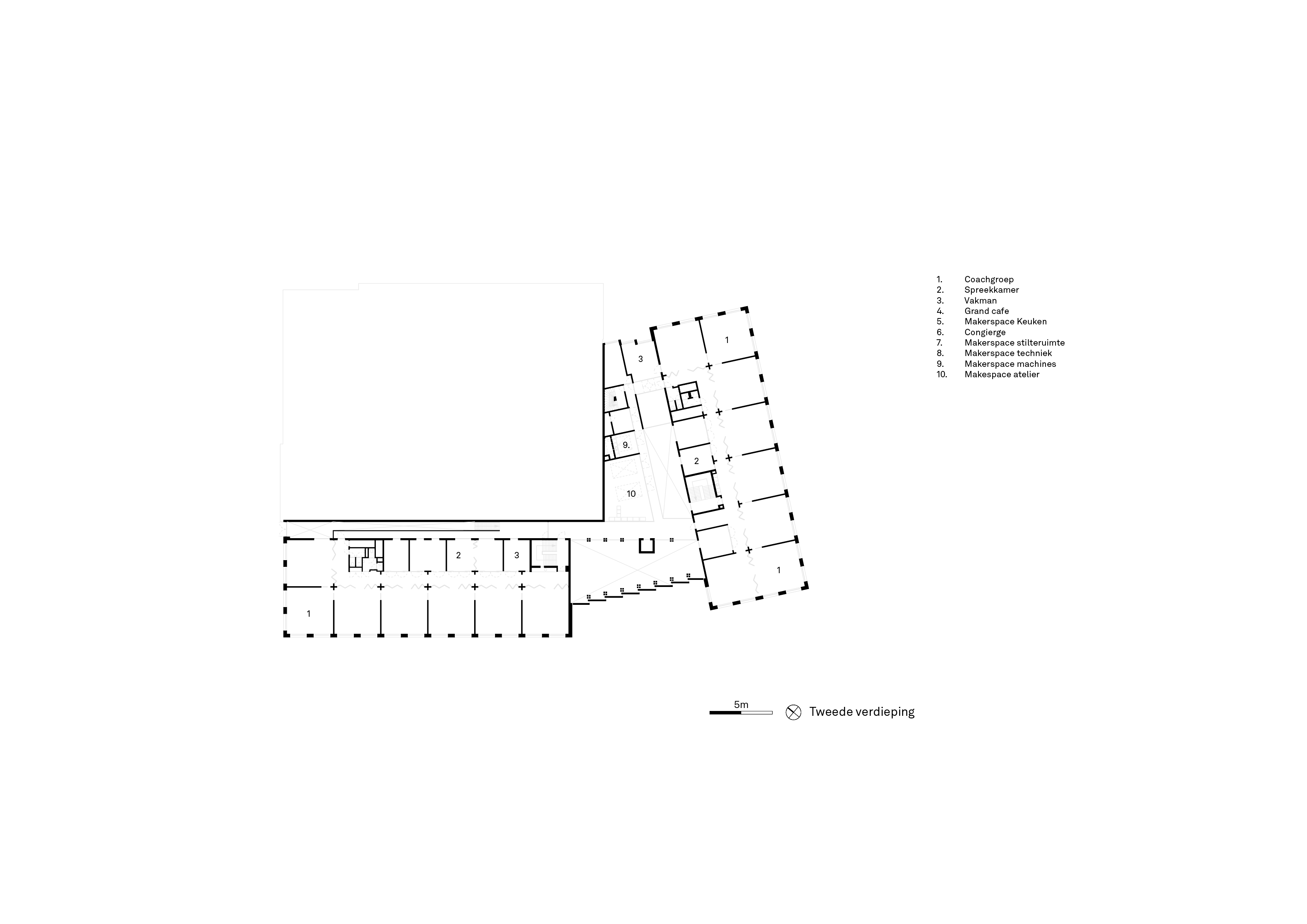 Plattegrond tweede verdieping. Beeld Studio Ard Hoksbergen