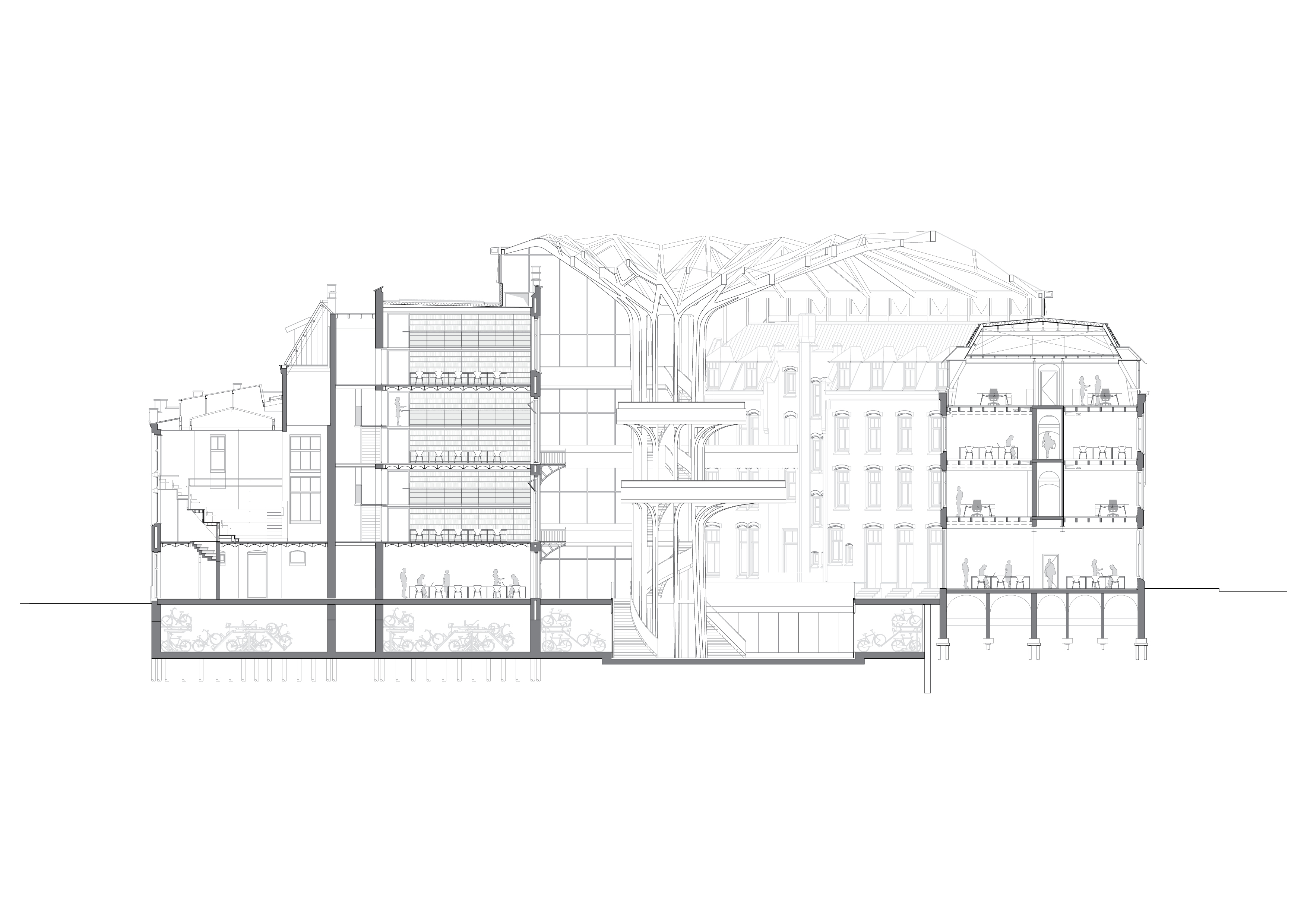 Doorsnede. Beeld MVSA Architects en Buro van Stigt