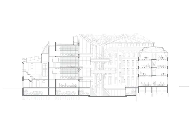 Doorsnede. Beeld MVSA Architects en Buro van Stigt