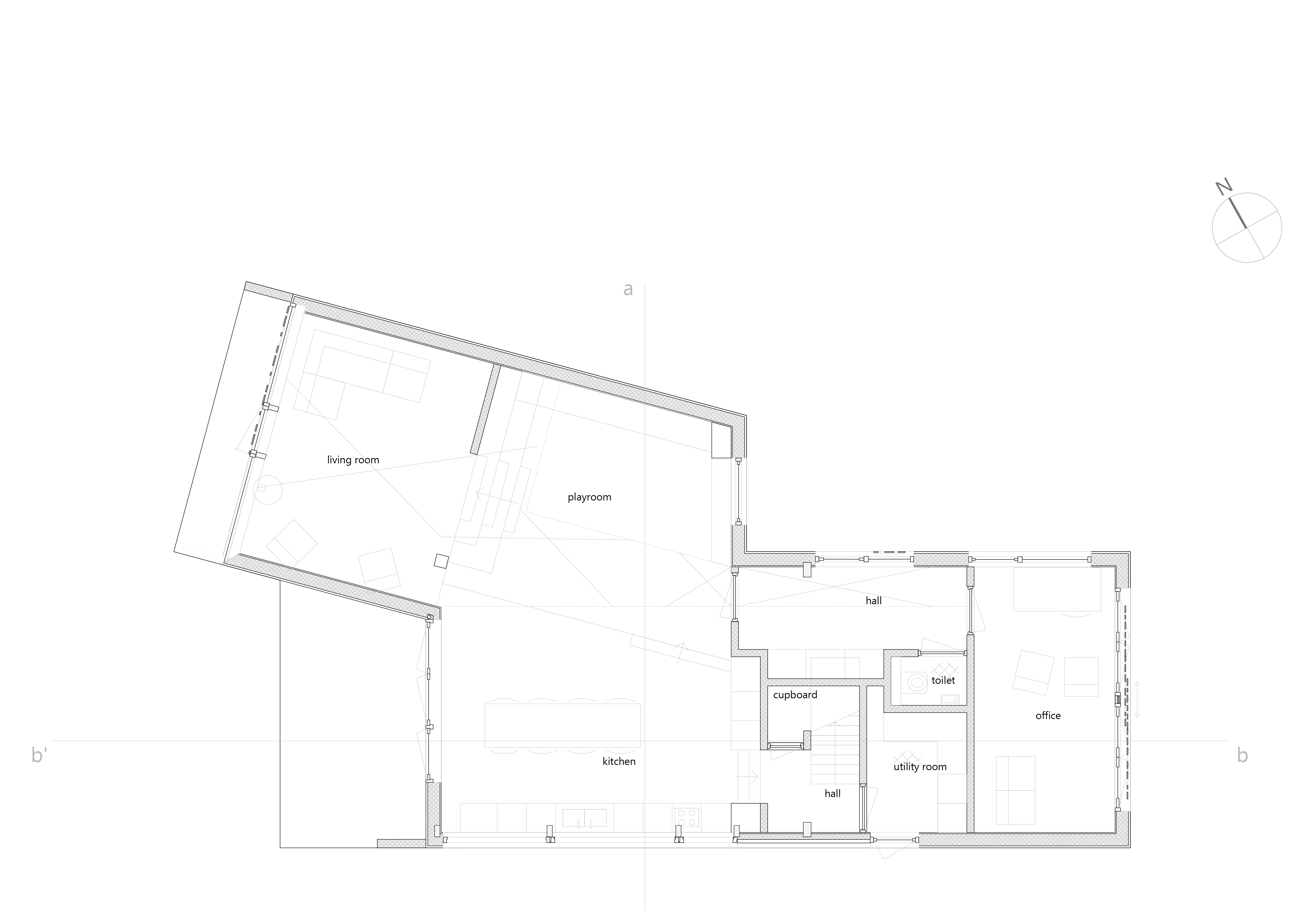 Plattegrond begane grond. Beeld Woonpioniers
