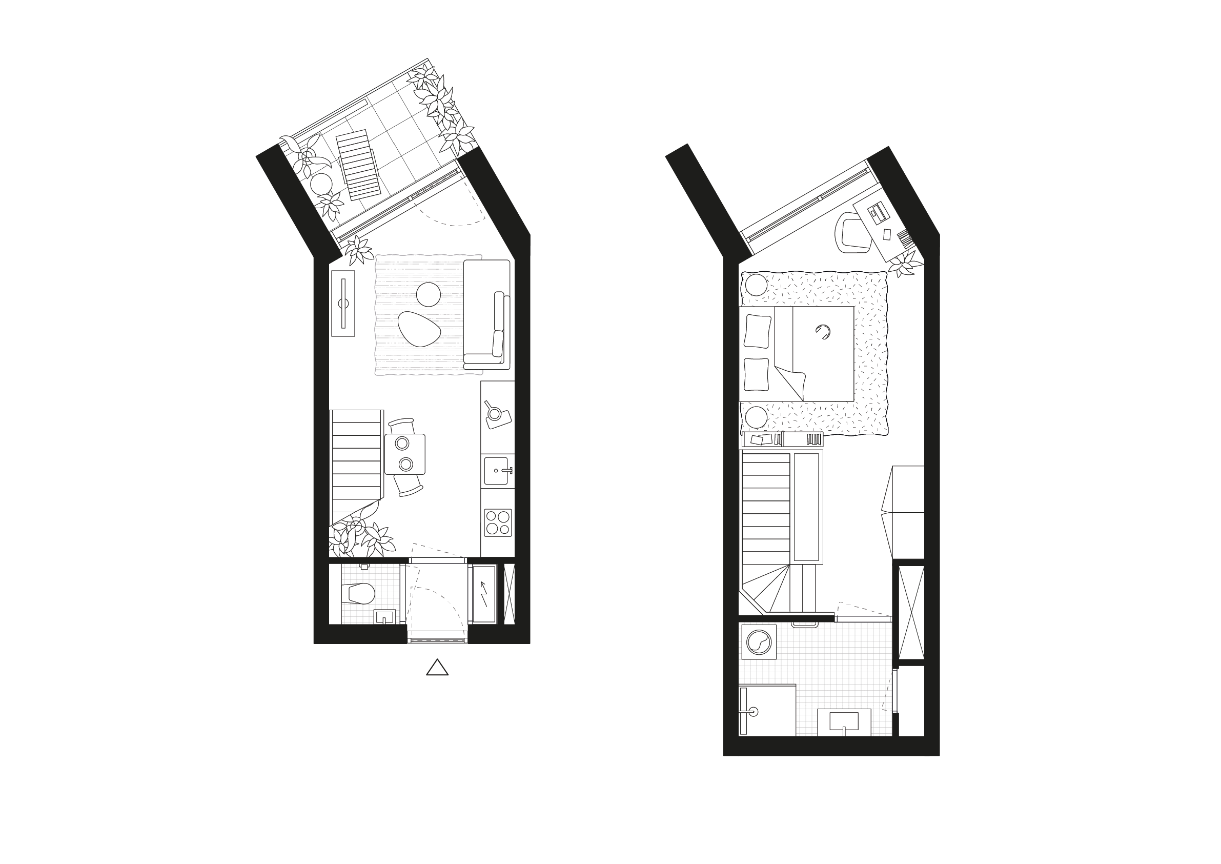 Plattegrond maisonnette. Beeld Arons en Gelauff