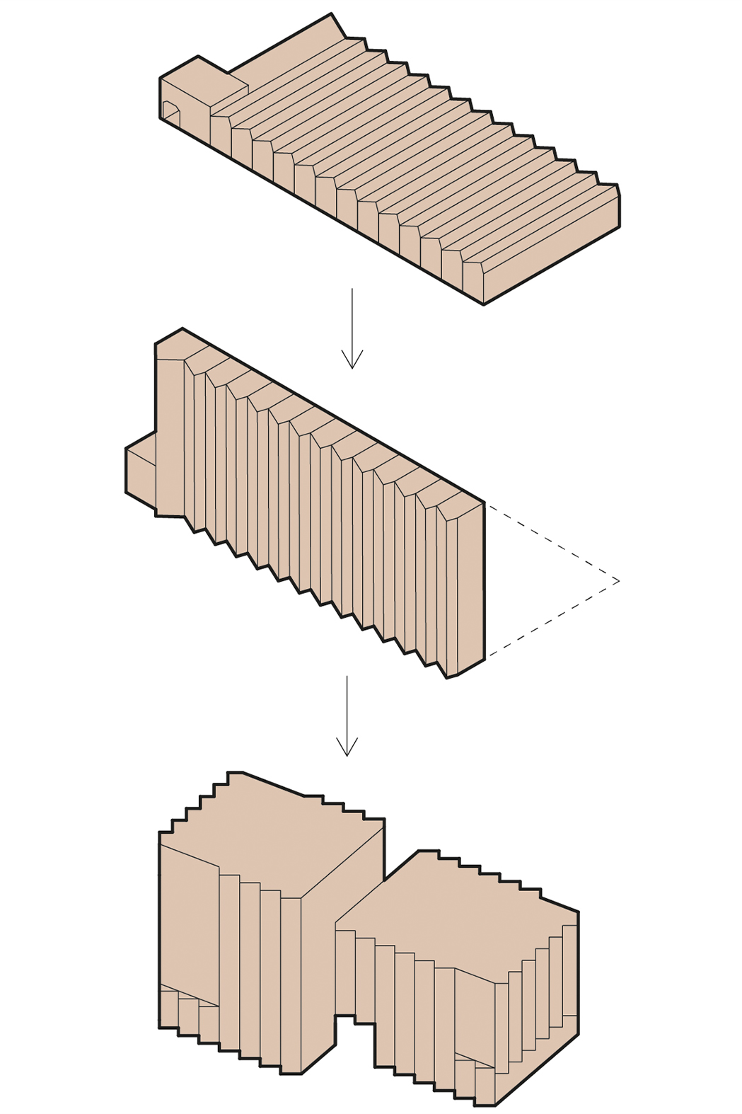 Diagram sheddaken gevel. Beeld Arons en Gelauff