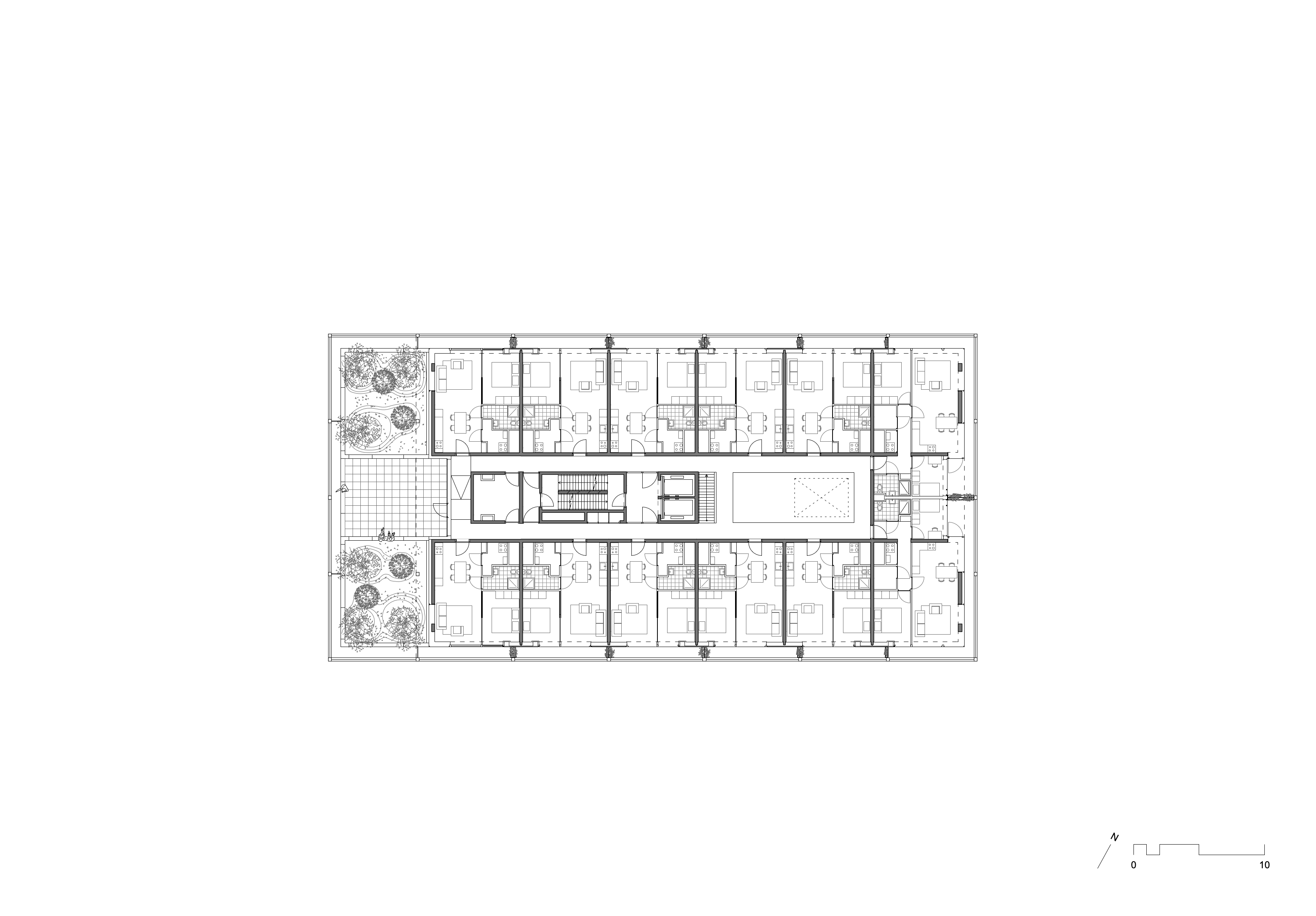 Plattegrond vijfde verdieping. Beeld Atelier Kempe Thill