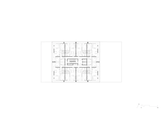 Plattegrond zevende tot en met veertiende verdieping. Beeld Atelier Kempe Thill